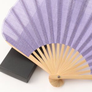 ［IONO］小千谷縮布（おぢやちぢみふ） 扇子 シェル型 ラベンダー 紫